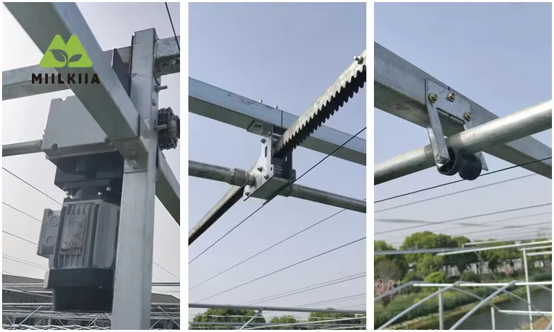 high tunnel greenhouse shading system